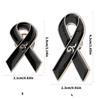 10 Piece Stylish Black Ribbon Badge For Cancer Awareness Programs And Formal Clothing Alloy Enamel Brooch Corsage Pin
