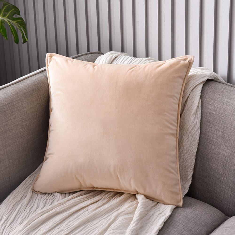 Soft Velvet Throw Pillow Cover Solid Color Sofa Pillowcase High-end Cushion Cover Hotel