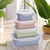 Collapsible Silicone Lunch Box Set: Microwave Steaming, Fresh-Keeping, 4-Piece Bento for Office & Picnic