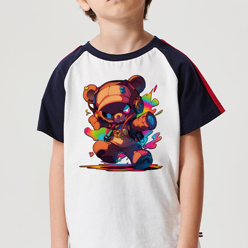 Teddy Bears Punk Patch Potisk dětských samolepek na trička Doplňky na oděvy Nové omyvatelné samolepky na oblečení pro vlastní potřebu