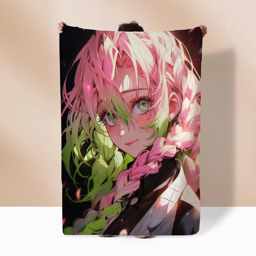 Demon Slayer-Kanroji Mitsuri Warm Winter Blankets for Sofa Cover Blanket Beach Towel Luxury Bedding Fluffy Plaid Bed Throw Knee