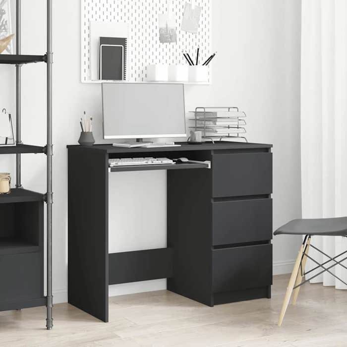 VidaXL Black Desk 90x45x76 Cm Chipboard