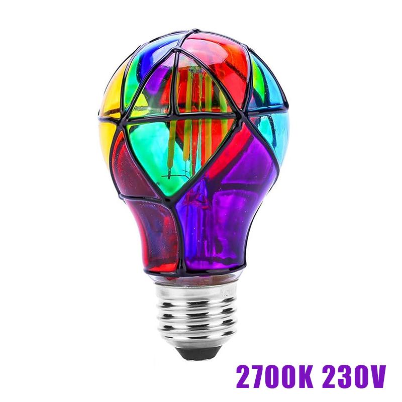 

Расписной Цветной Стеклянный Ночник-Мозаика с Цоколем E26 Лампа из Витражного Стекла Светодиодная Лампа 3,5 Вт Домашний Декор Романтическая Атмосфера 4W-2700K 230V