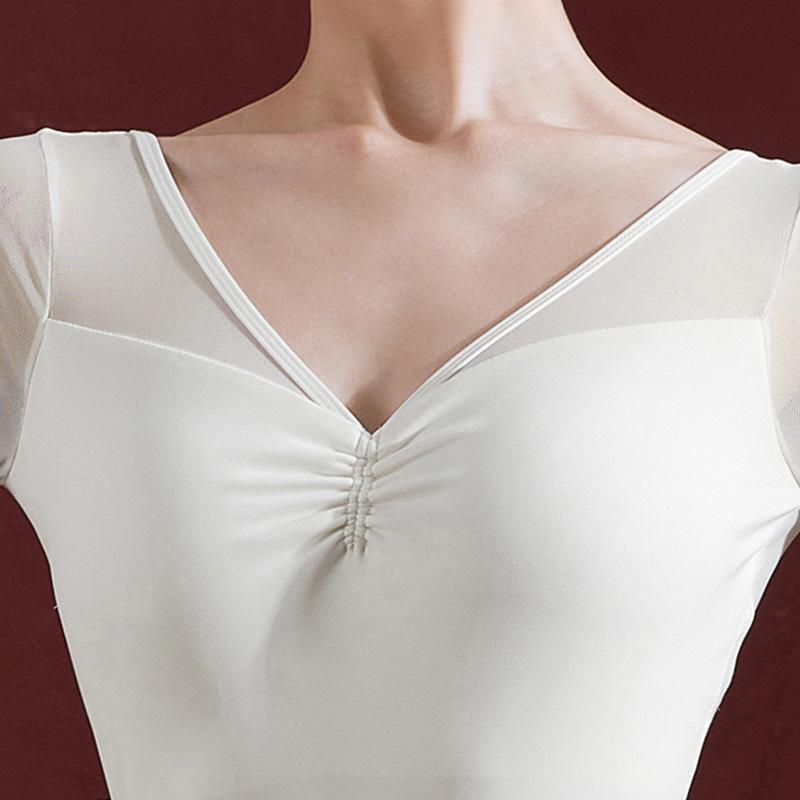 Baletní vílí splývavý trikot s bílou tylovou sukní pro dospělé na cvičení