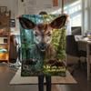 1PC The Clever Okapi  Print FlAannel Blanket, High Quality Comfortable for All Seasons, Home Decor, Warmth and Comfort