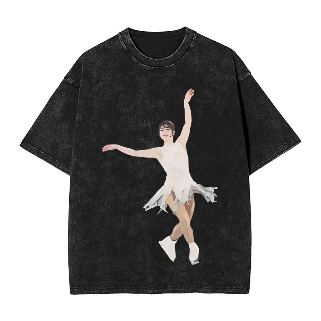 Alysa Liu Figure Ice Skating  Tshirt Summer  Streetwear Tshirts Cotton Harajuku Tshirt For Male Short Sleeve Design Tees