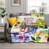 Custom Name Happy Tree Celebration Blanket Bed Sofa Blanket Flannel Blanket for Camping, Hiking, Picnic Essentials,gift for Family and Friends
