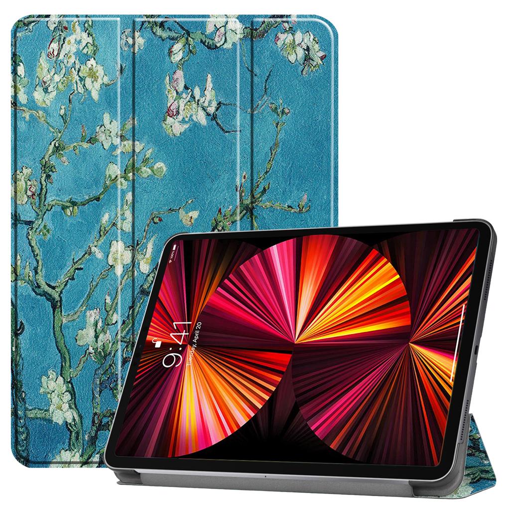 Customizable Embossing Cartoon Pictures Trifold Folio Stand Hard Back Tablet Case for iPad Pro 11" 2021