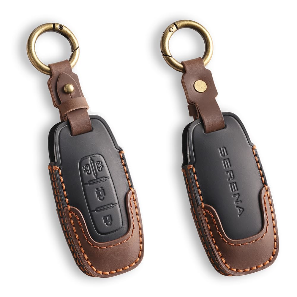

KOKATO Smart Key Cover for Nissan Serena C28 Series 2022 Logo Dirt Scratch Drop 4 Buttons Case/Key Holder/Key (December - Present) - Leather,