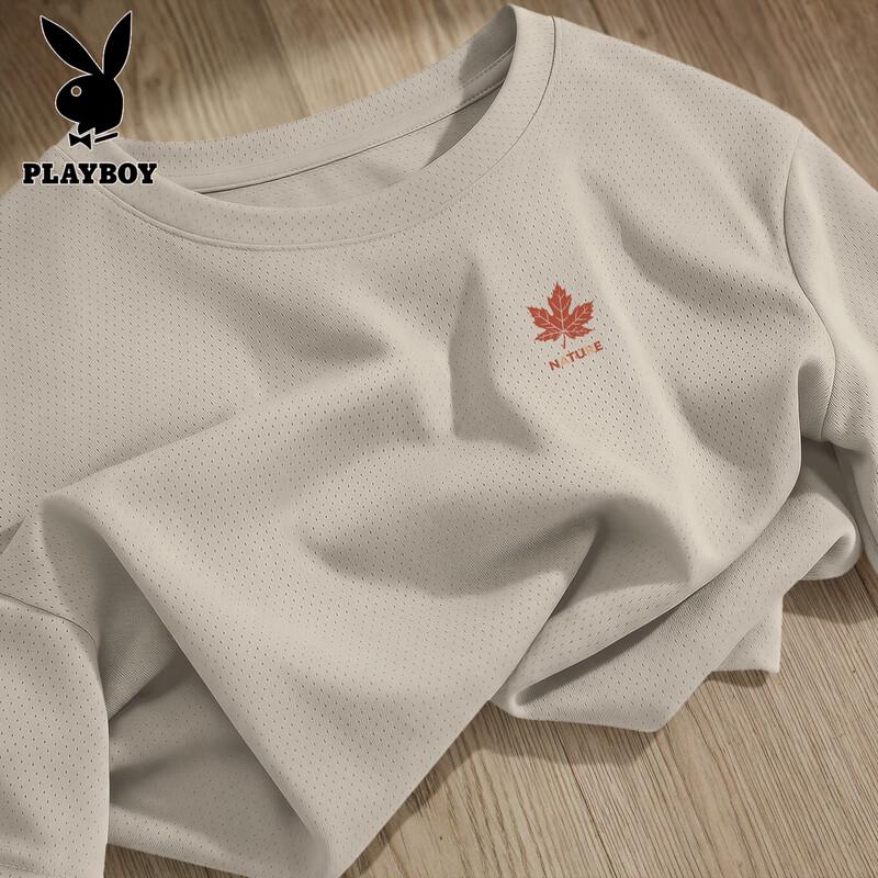 

PLAYBOY Men s 2026 Summer Ice Silk Quick-Dry Loose Fit T-Shirt XL