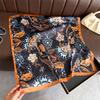 Women S Elegant Printed Simulated Silk Square Scarf For Summer Sun Protection