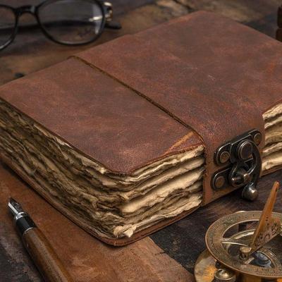 New Vintage Leather Journal Recycled Paper Journal, For Notes, Notebook, Sketch Book, Diary, Handmade Book