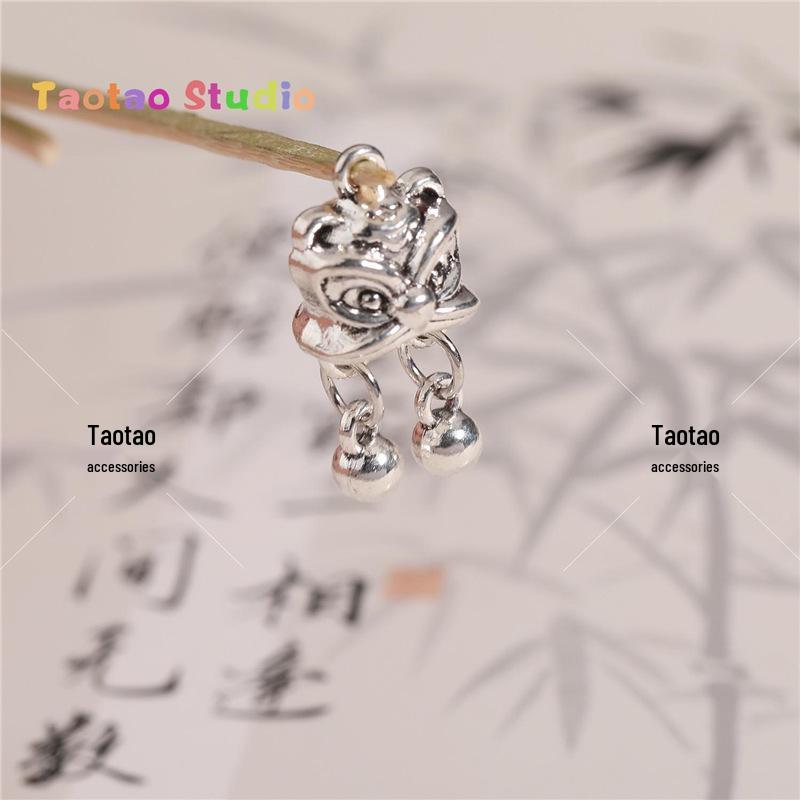 Three-Way Tassel Dangle Pendant Antique Silver Crystal DIY Bracelet Necklace Accessories