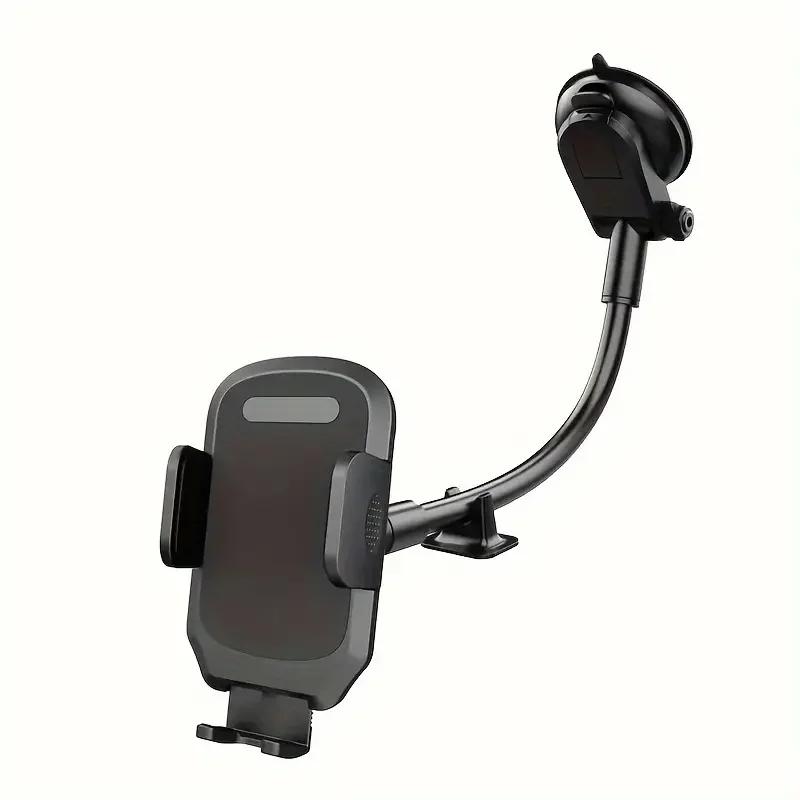 

Adjustable Car Mobile Phone Holder with 360 Degree Rotation and Strong Suction Cup Base - Easy Application and Secure Grip чёрный