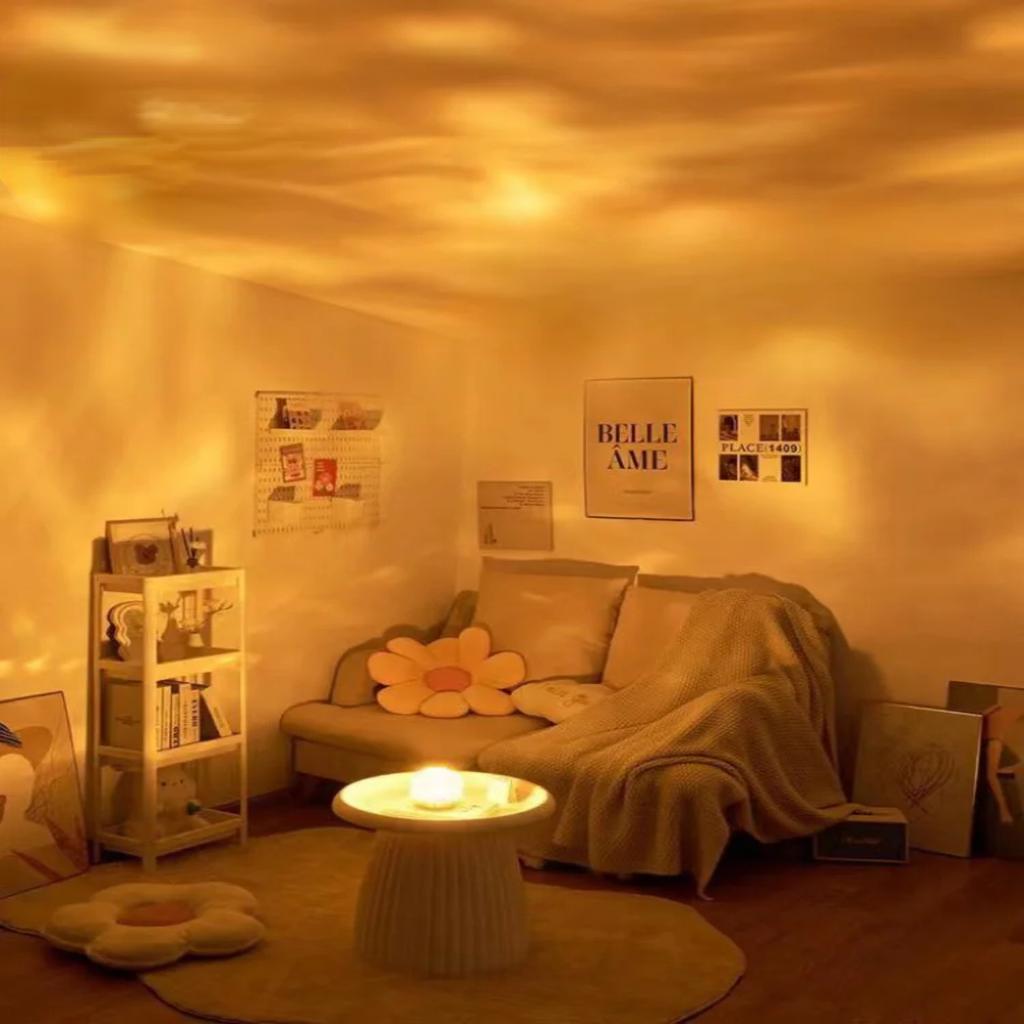 New Transform Your Space with Affordable Luxury - Dynamic RGB Crystal LED Aesthetic Water Ripple Lamp for Bedroom Atmosphere. Cr