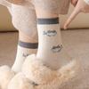 Women's Warm Velvet Terry Socks - Cozy Cartoon Sleep Socks for Autumn/Winter