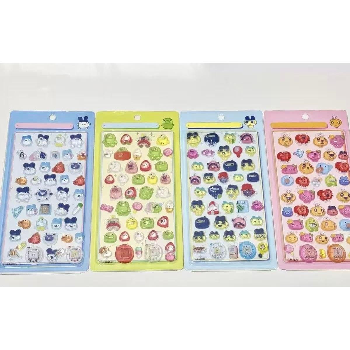 

3D Crystal Seal Tamagotchi Sticker Transparent Jewel Style DIY Notebook Water Bottle Mobile Phone Decoration Craft Supplies Set 4 Types