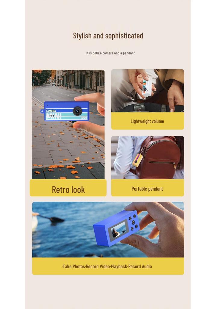 X7 Mini Thumb Camera Pendant: HD Photos & Phone Upload, Student-Friendly Carry-On Screen Camera