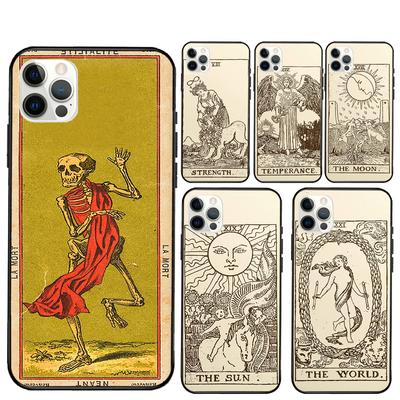 Capa de Celular Tarô Astrologia Sol Lua Amante Para iPhone 16 Pro Max 11 12 13 Mini 14 15 Pro Max XR 15 16 Plus 16e Capa Coque
