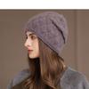 Winter Rabbit Fur Knitted Hat Women's Pullover Hat