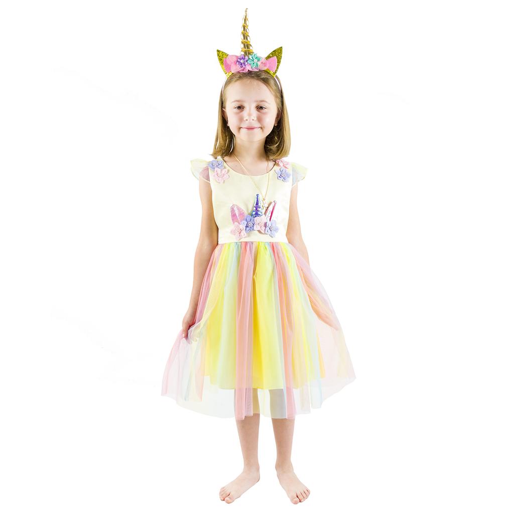 Costume for a fancy dress party, unicorn dress, Pegasus dress, fairy tale characters, size 130. Costume for a girl, unicorn outfit, size 130.