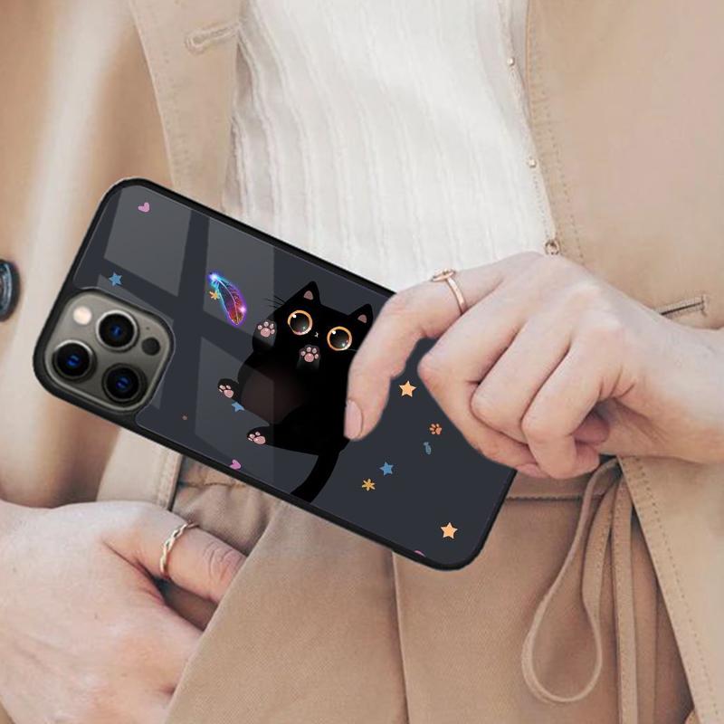 

Black Cat Cartoon Cute Black Magnetic Phone Case For APPLE iPhone 17 Air 16 14 13 12 Pro Max 15 Plus Wireless MagSafe Cover iPhone 14