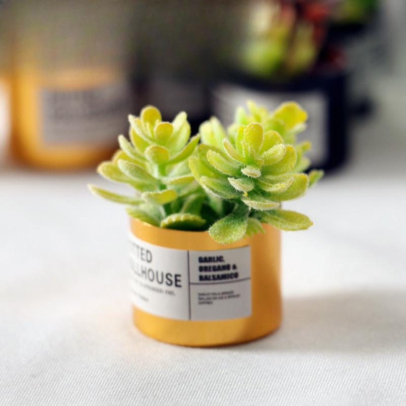 1 Stück Puppenhaus Metall Topfpflanzen, Mini Miniaturmodelle, Simulierte Pflanzen Gartendekorationen, Weihnachtsgeschenke, Gartendekoration