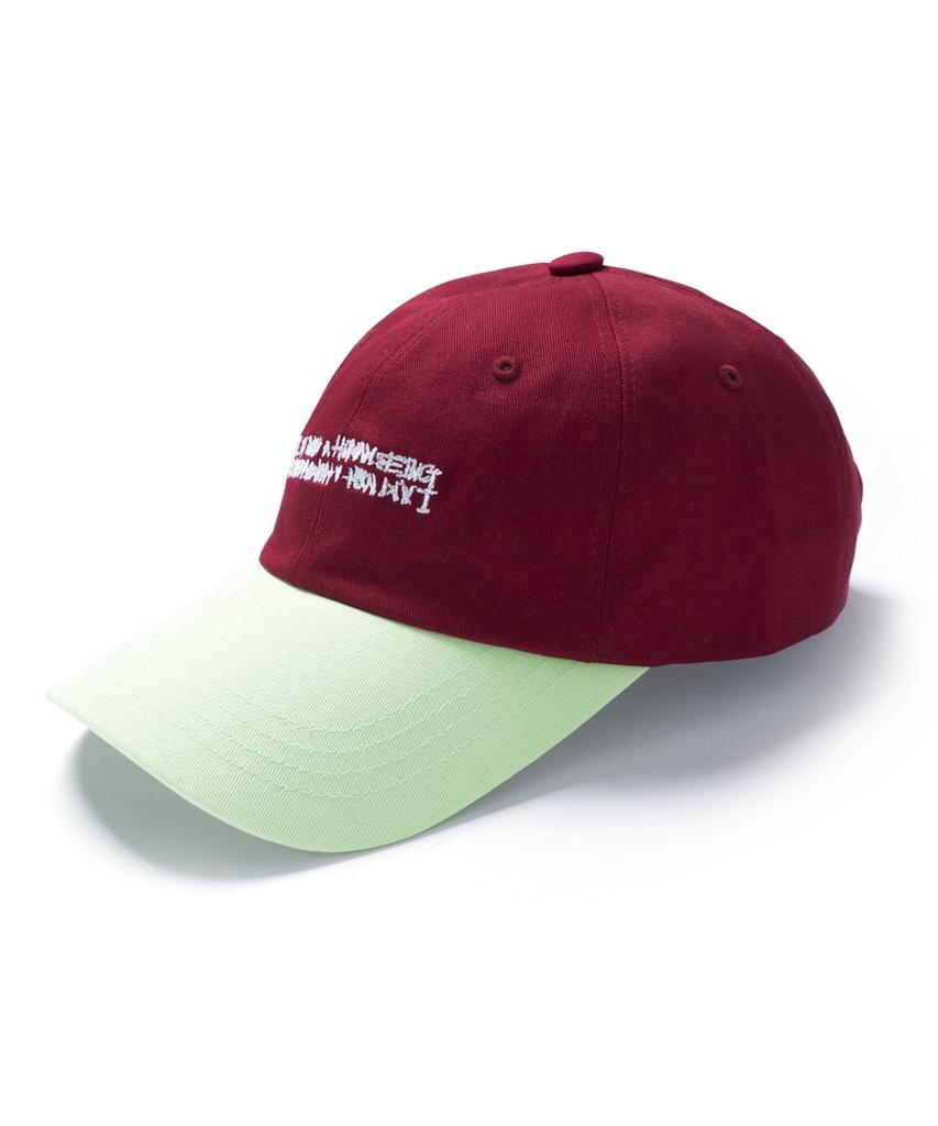 Aimnaseohyumeonbiing Basic Logo Multicolor Cap - Red&Light Green