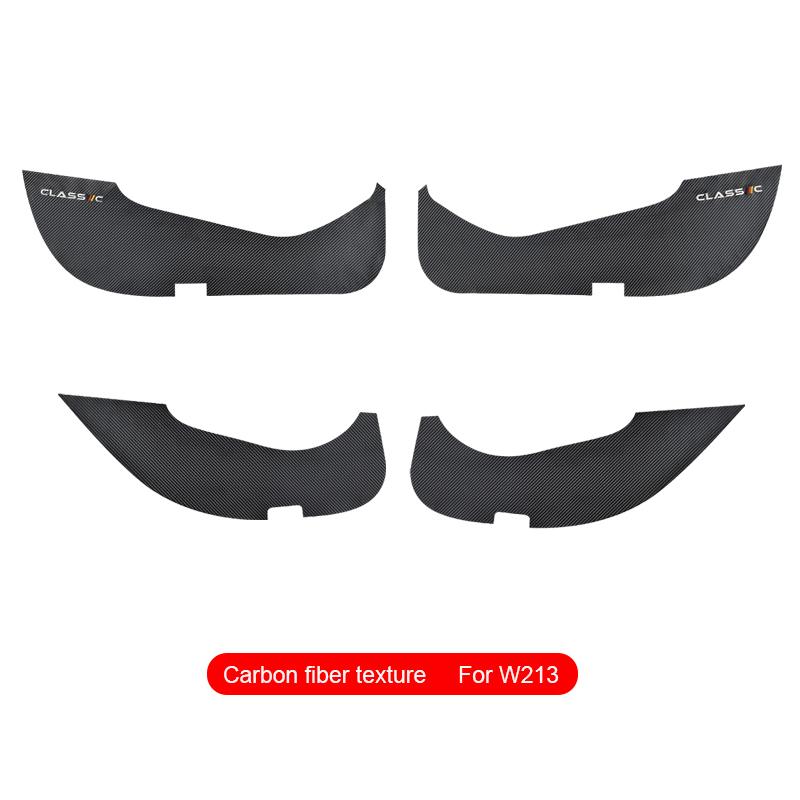 Leather Carbon Fiber Style Car Door Sticker for Mercedes Benz W213 W205 GLC X253 Anti Dirty Anti Kick Pad Protection Accessories