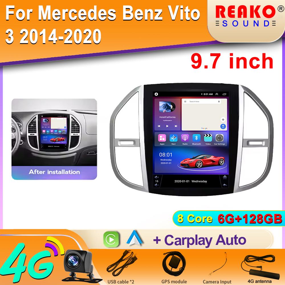 For Mercedes Benz Vito 3 2014-2020 Video Player Android Auto Car Radio GPS Navigation WIFI Multimedia Stereo Carplay 2din DVD