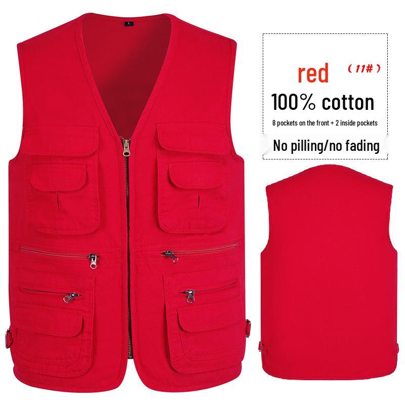 

Мужская хлопковая майка армейского зеленого цвета с несколькими карманами, размер плюс 10XL, для ношения весной/осенью XL (57.5-65 kg)