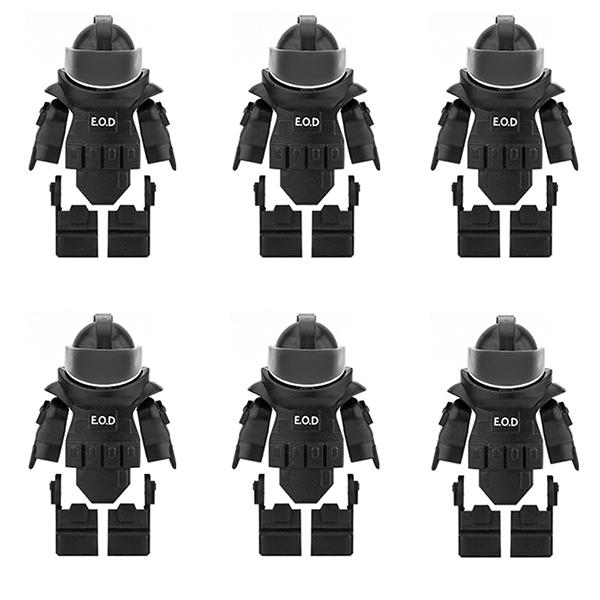City Police Bomb Disposal Suit Special Forces Equipment Building Blocks Military Soldiers Figures Vest Hat Parts MOC Bricks Toys