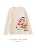 Women's Pure Wool Round Neck Knit Sweater with Handmade Embroidery - Autumn/Winter Loose Fit Cashmere Top
