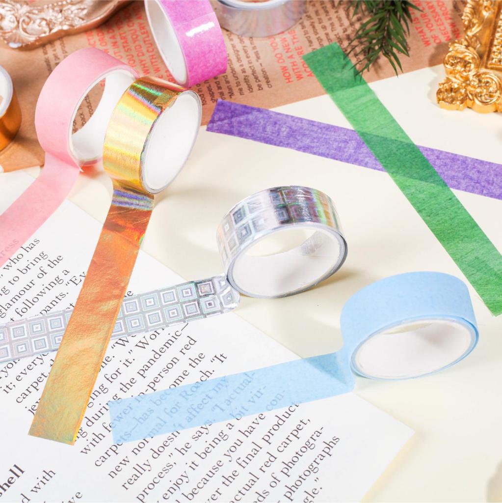 Moonlight & Poetry Series: Retro Washi Tape Set - 2 Rolls for Journaling