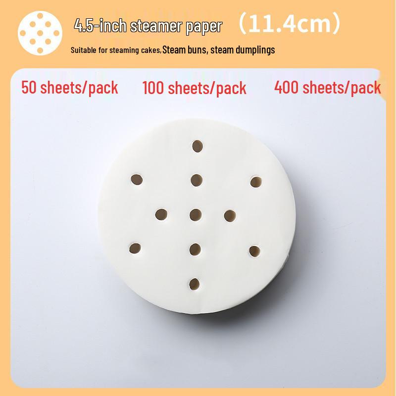 Non-stick Disposable Steamer Liner Paper for Xiaolongbao and Mantou with Perforated Bun Bottom
