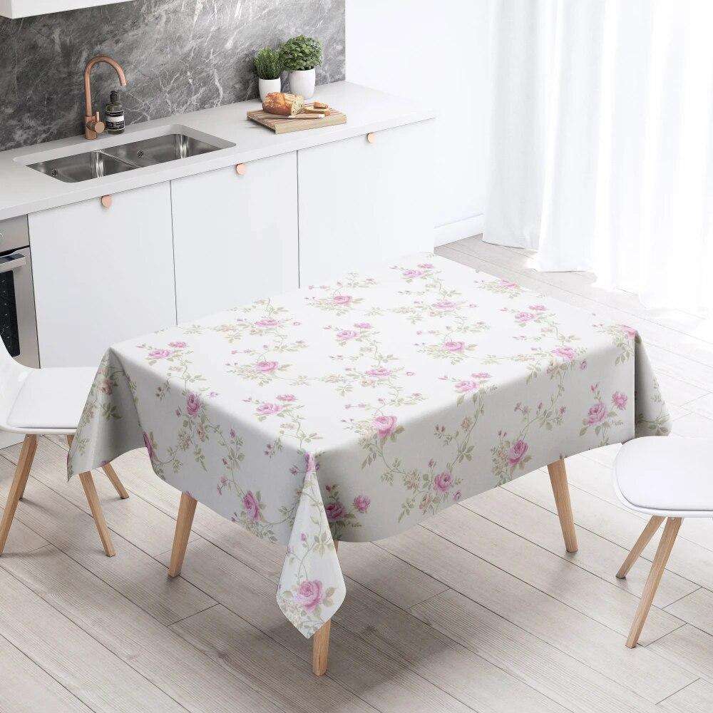 Cartoon Floral Tablecloth Home Decor Anti-Stain Waterproof Table Decoration Rectangular Kitchen Fireplace Countertop