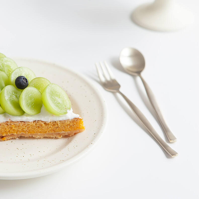 Satin Gold Teaspoon, Tea Fork, Butter Knife, Long Spoon Tea fork