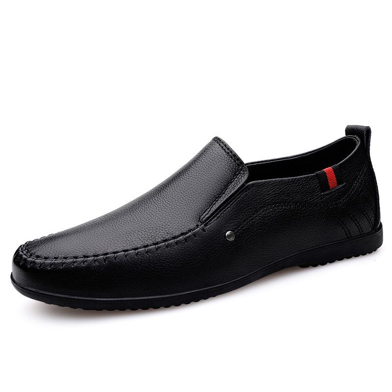 Men s Slip-On Business Casual Driving Shoes - Soft Sole, Comfortable, Cowhide, All-Season. 43 чёрный