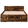 Bed Frame with Drawer Smoked Oak 75 x 190 cm Wood Based Material