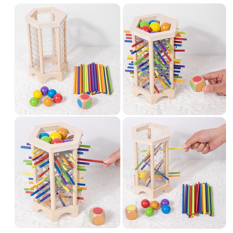 Montessori Wooden Stick Game: Interactive Parent-Child Toy for Ages 3-6