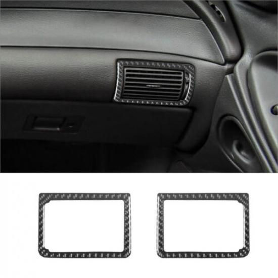 Carbon Fiber Interior Side Air Vent Outlet Cover Trim For Ford Mustang 2001-04