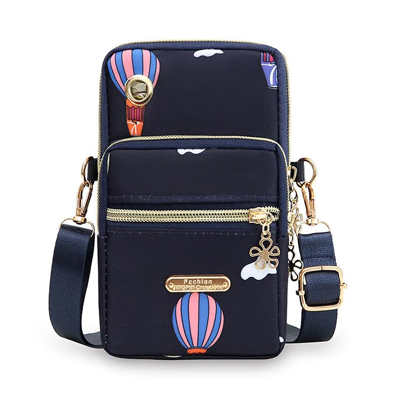 Mobile Phone Crossbody Bags For Women Fashion Women Shoulder Bag Cell Phone Pouch Coin Bag 3 Layer Wallet With Headphone Plug