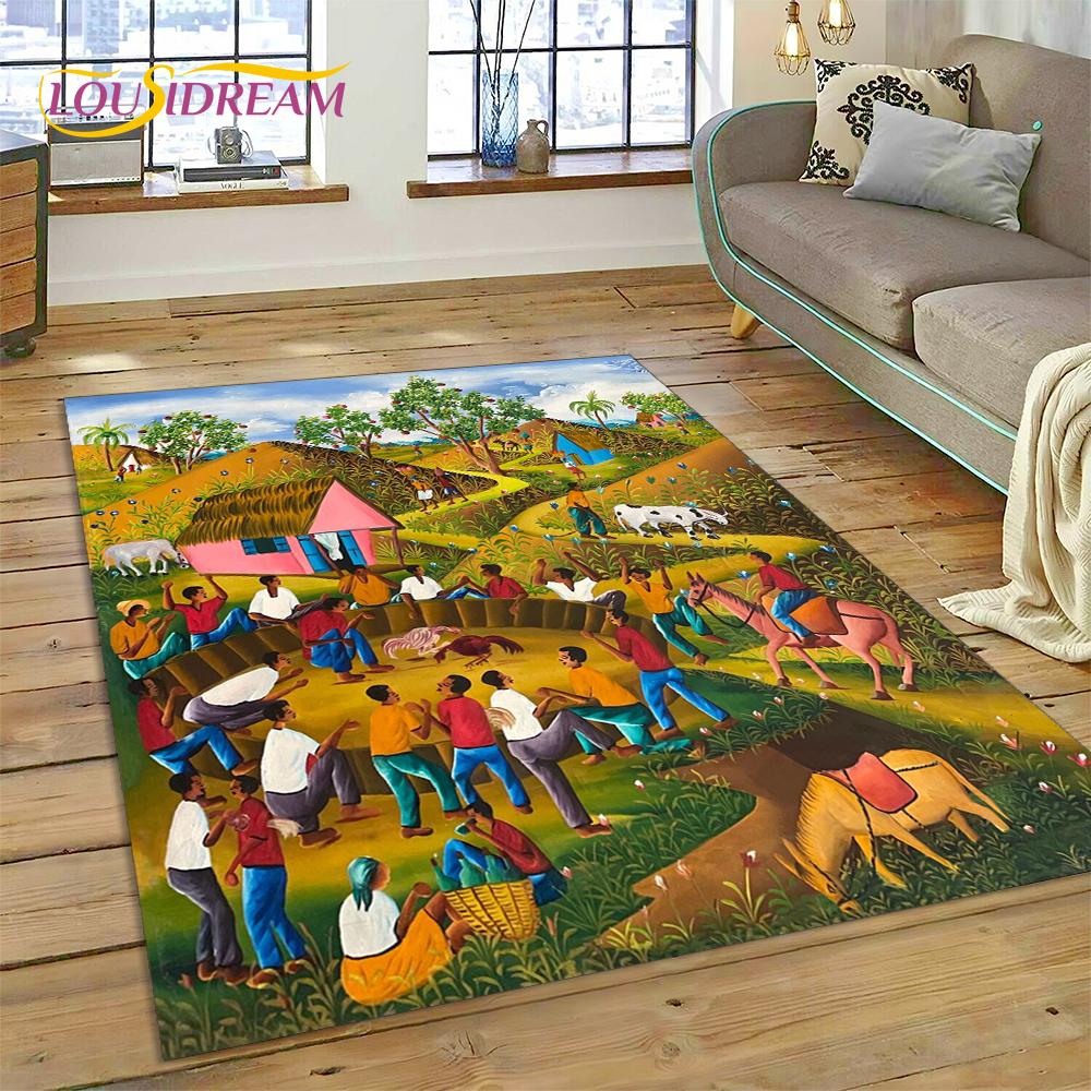 

Мультфільм Африка Ефіопський художній живопис Килимок для спальні, вітальні, домашнього дивана, дитячий великий декоративний килимок 40cm x 60cm