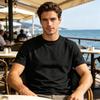 Men's Round Neck Tops Solid Color T Shirt Casual Short Sleeve Top Soft Regular Fit T Shirts Breathable for Sports Travel Beach Daily Wear
