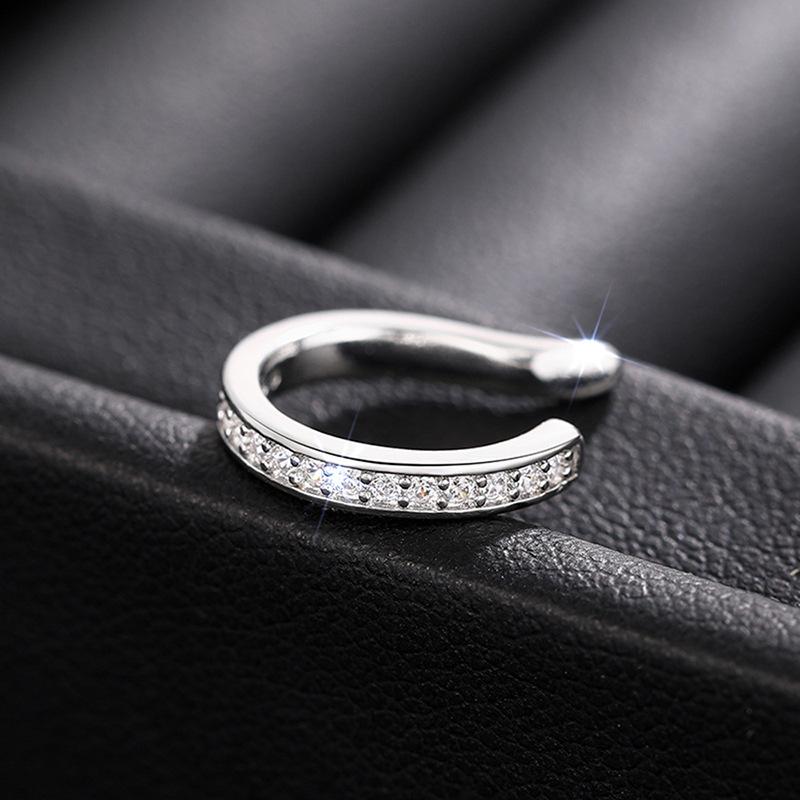 1Piece   Zircon C Type Clip Earrings Punk Rock Unisexual  No Hole Ear Clip Earring Jewelry