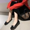 Fashion Ballerina Women's Flat Shoes Comfort Non-slip Ladies Loafers Leather Flats Elegant Bowknot Women's Single Shoes Mother's Shoes