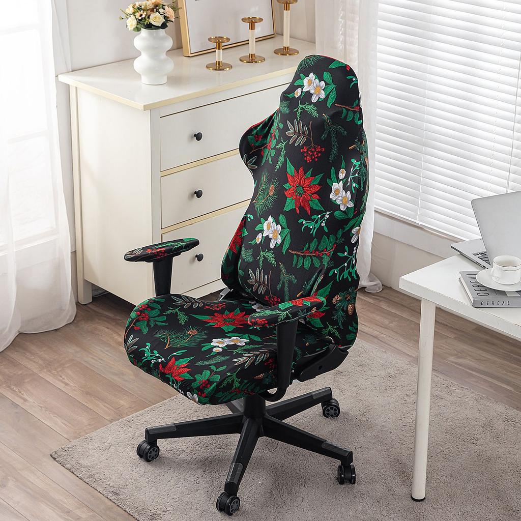Game Chair Cover 4-Piece Stretchable Armrest Cover Chair Back Cover Chair Seat Cover Computer Video Game Office Chair Cover