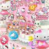 36Pcs Cartoon Birthday Party Supplies, Cartoon Party Decors Set - Cartoon Birthday Decor Banner Background Tablecloth and Cartoon Balloon Cake Topper