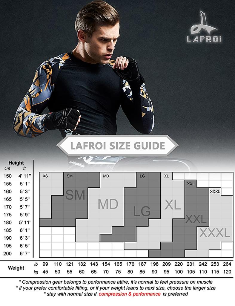[LAFROI] Men's Long Sleeve UPF 50+ Shirt Compression BJJ Swim