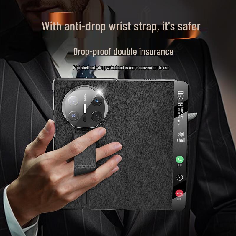 Huawei Mate X6 Klapphandy Luxus Leder Armband Hülle